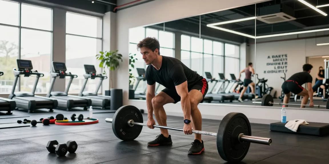 Anabolika Shop für Sportler: Fitness-Training mit einem Bodybuilder, der korrekt Kreuzheben ausführt.