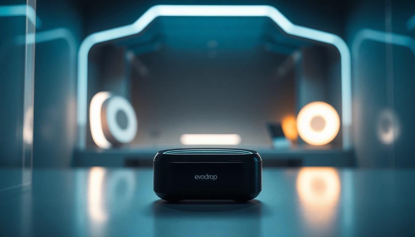 Evodrop Erfahrung - elegant Produktdarstellung im minimalistischen Design.