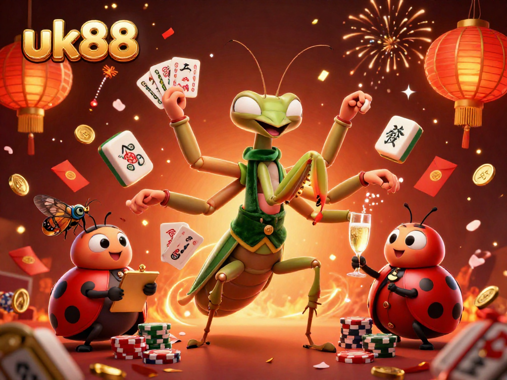 Experience thrilling gameplay at uk88 with vibrant characters and festive casino elements.