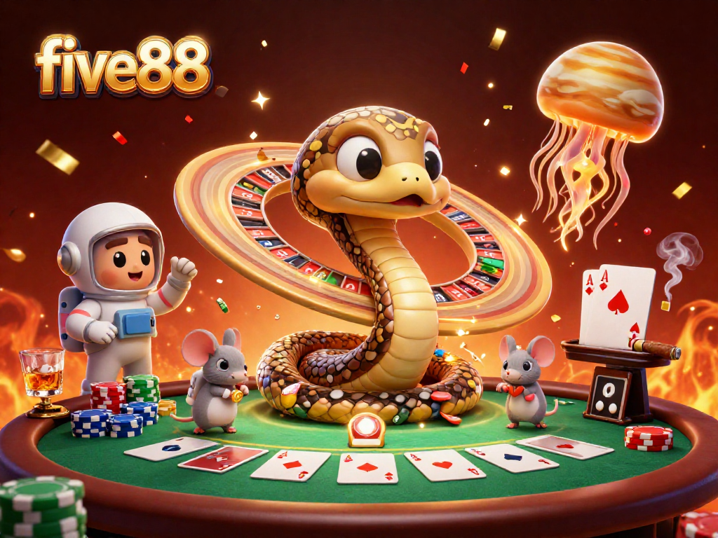 Experience exciting gameplay at five88 with vibrant casino elements and cosmic characters.