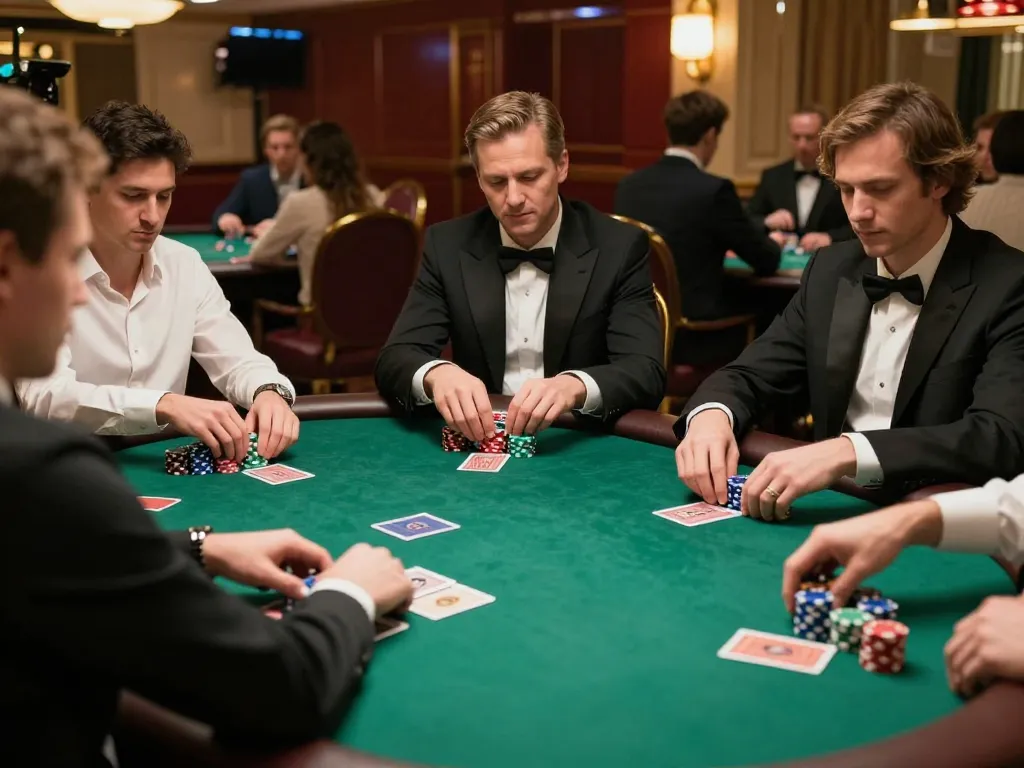 F168 players engaged in a lively poker game, showcasing strategy and social interaction.