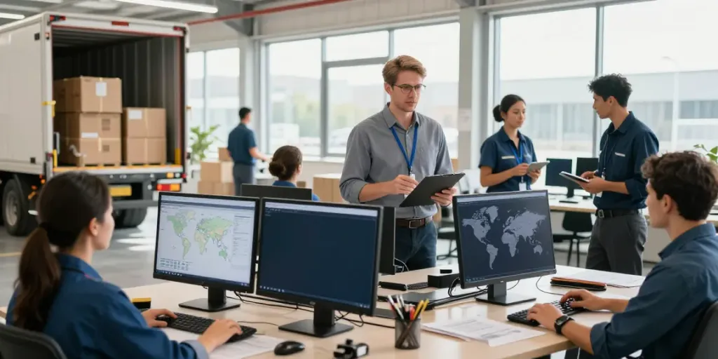 Spedition in Bielefeld mit engagiertem Team, das internationale Transporte koordiniert.