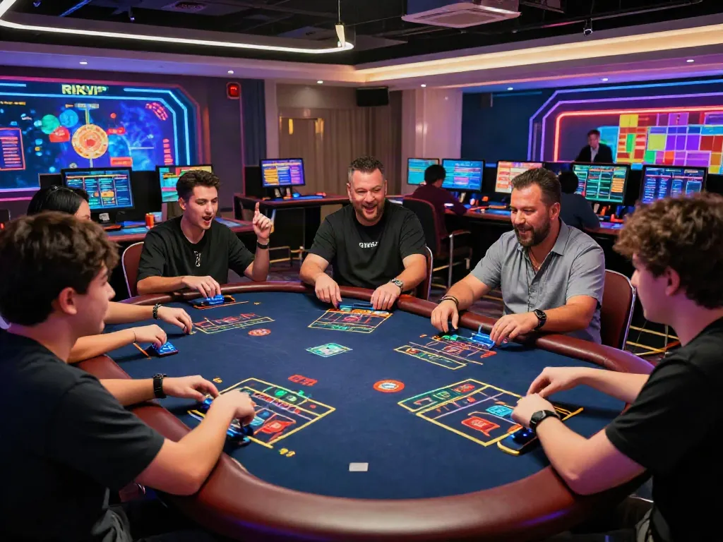 Engaging gaming atmosphere at RIKVIP with players enjoying live casino action, highlighting link 2026 rikvip.