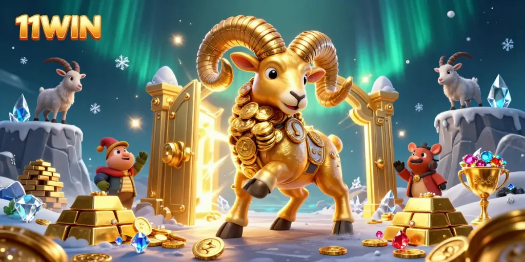 Bet on thrilling moments at 11WIN with immersive golden casino elements and dynamic characters.