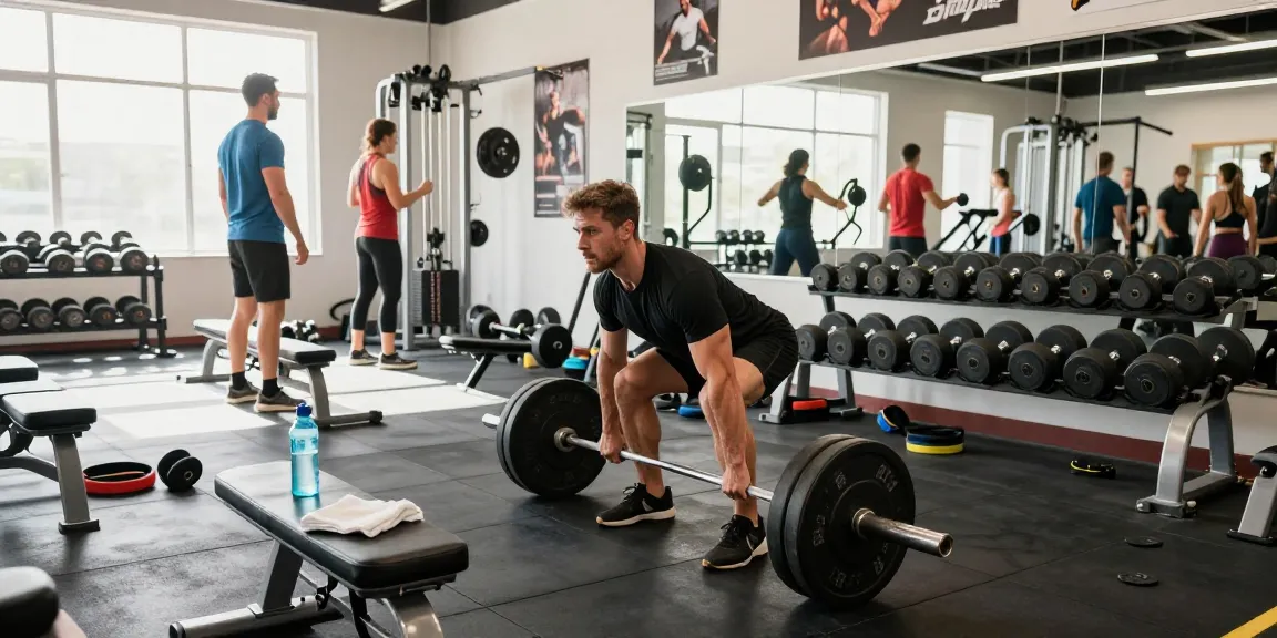 Anabolika Shop showcasing bodybuilder lifting weights in a bright gym, reflecting dedication and strength.