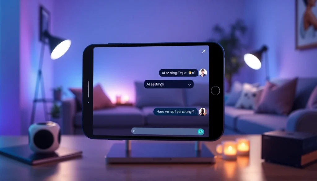 Engaging chat interface illustrating ai sexting conversations with AI chatbot.