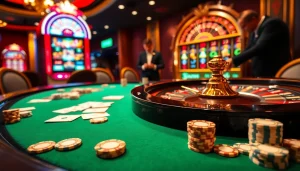 Experience the thrill of gambling with luckywin com at an elegant casino table.