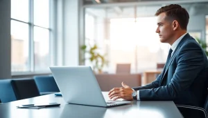 Headhunter Schweiz interviewt in einem modernen Büro professionell einen Kandidaten.