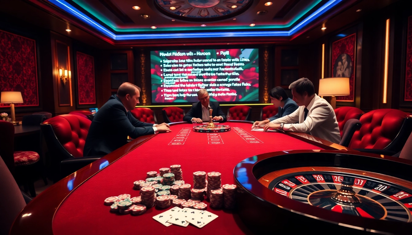 Betting at a poker table while exploring hidden wiki links in a luxurious casino setting.