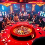 Gamble with CM88 on a luxurious casino floor featuring roulette wheels and vibrant poker tables.